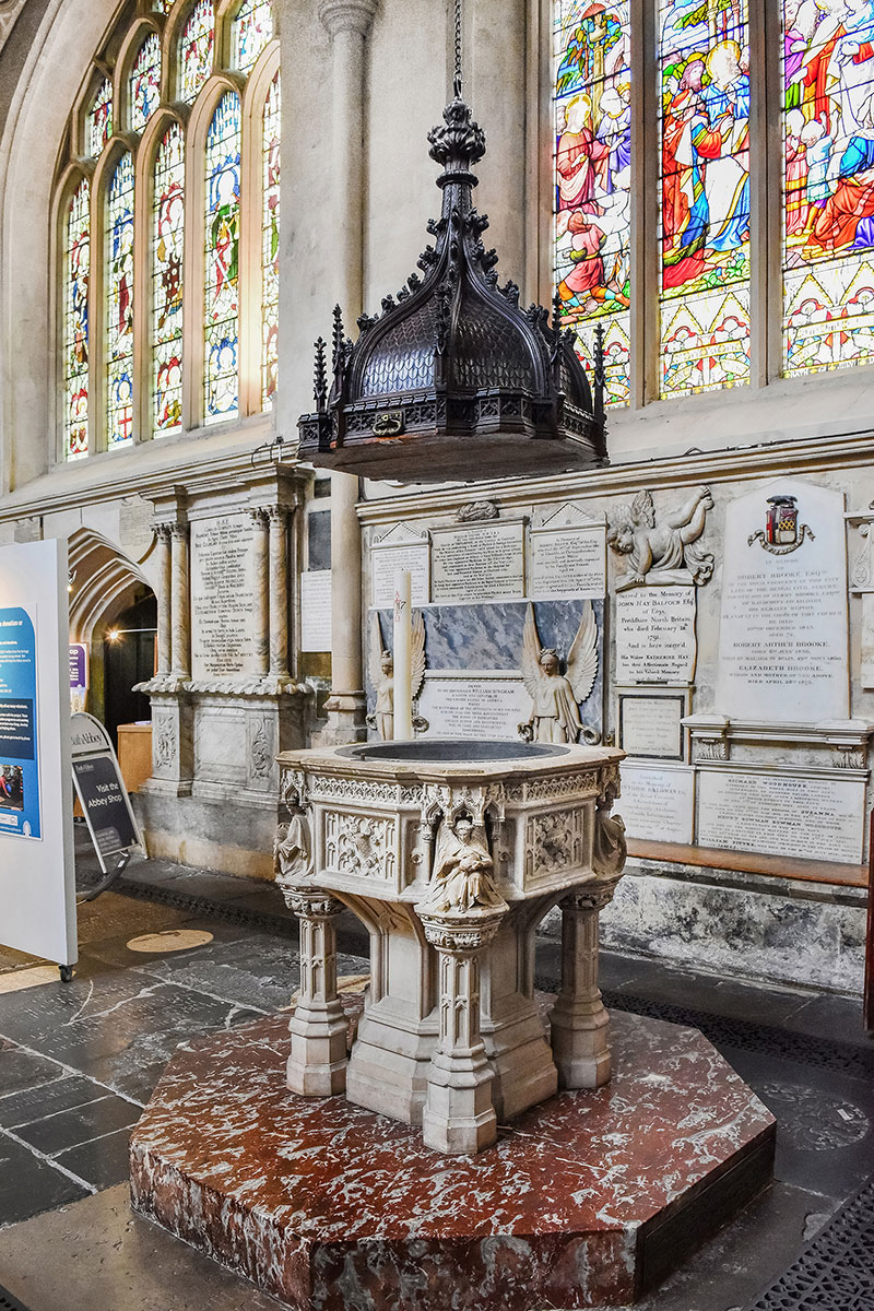 Bath Abbey baptismal font