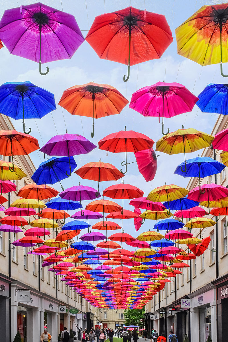 umbrella installation in Bath