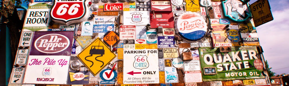 Route 66 diner signs